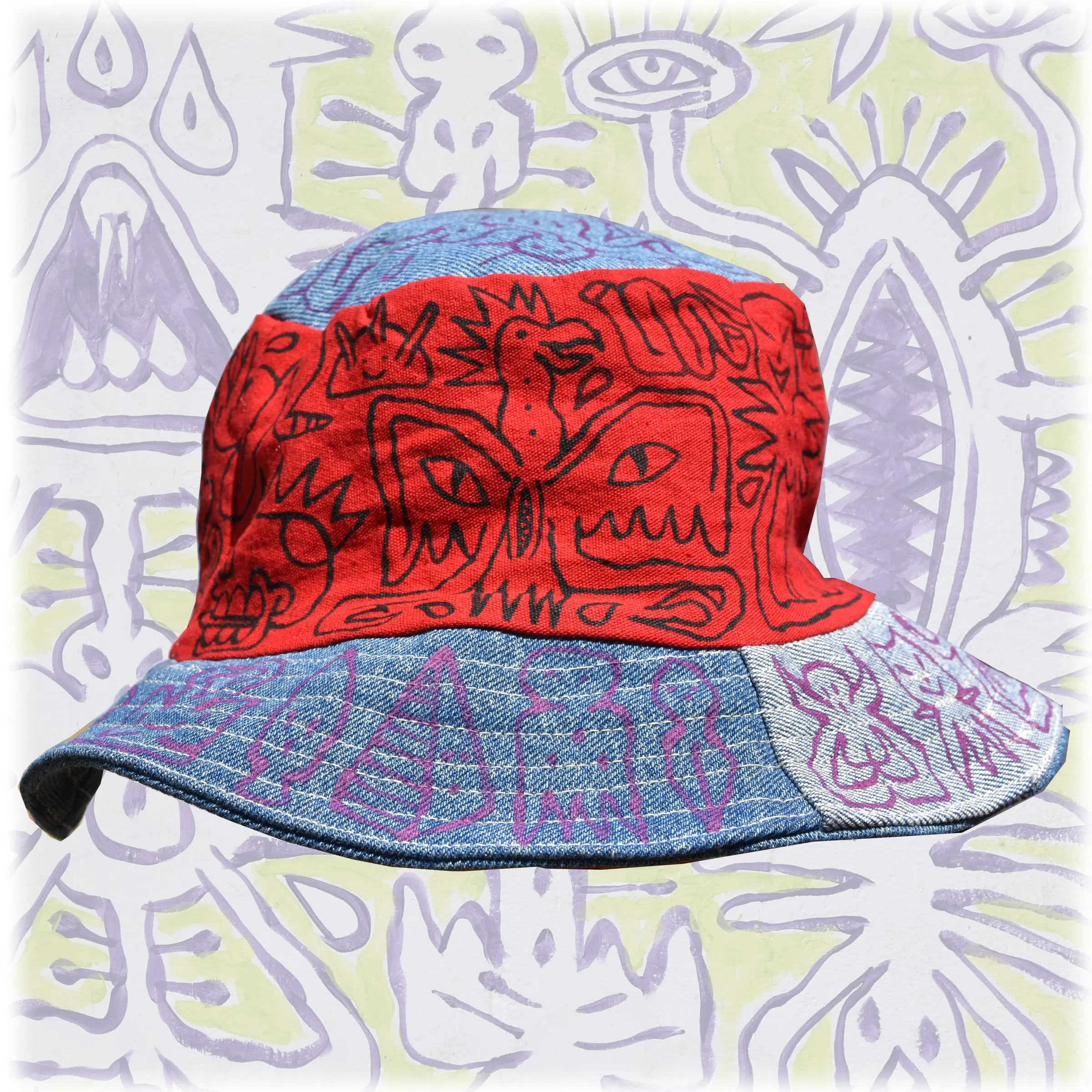 Bucket Hat Lunatik reversible intervenido
