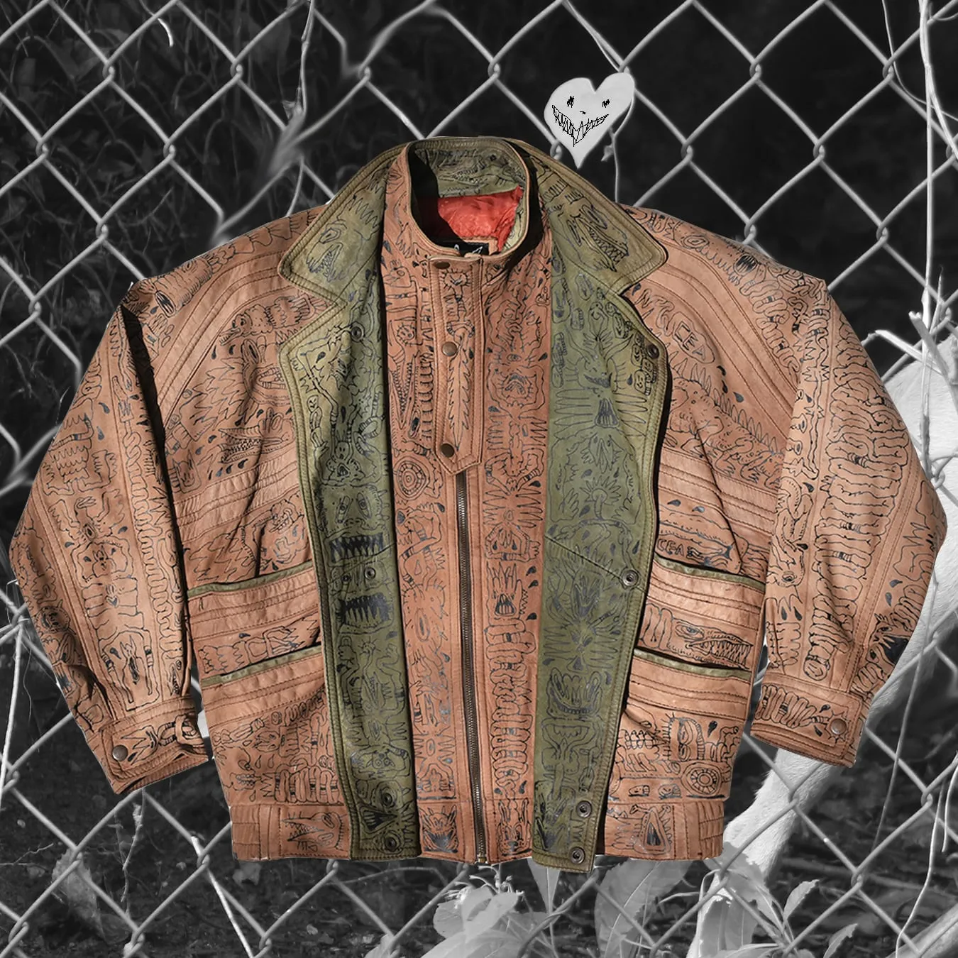 Chamarra vintage de cuero Murciélago