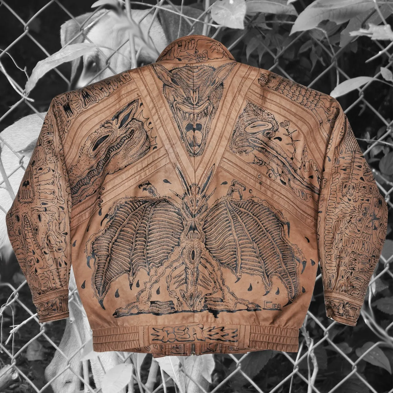 Chamarra vintage de cuero Murciélago