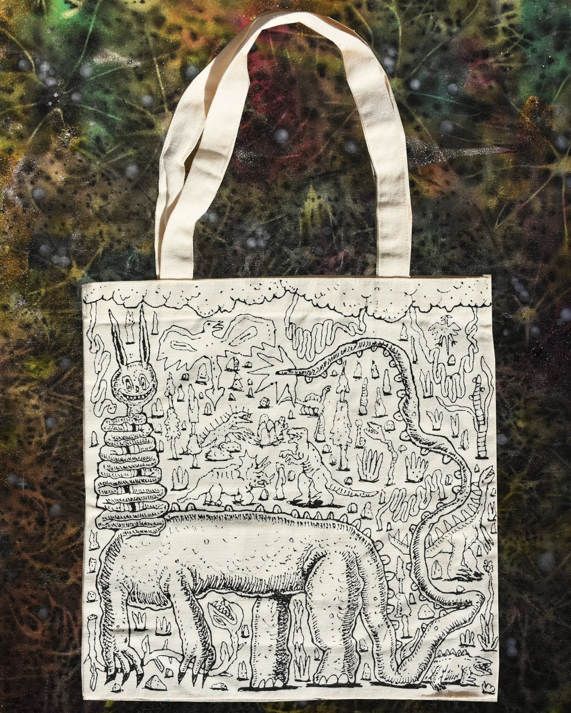 Totebag de loneta intervenida